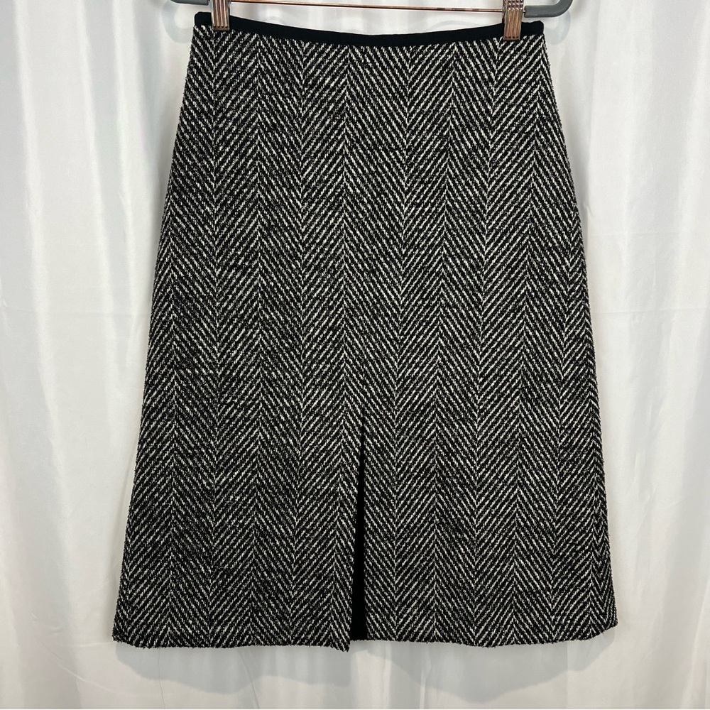 Ann Taylor Herringbone Wool blend A line skirt